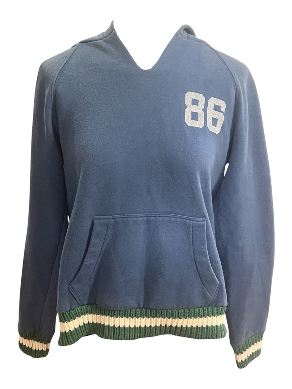 Y2K Victoria's Secret PINK Blue Hoodie with Sweater Hem and Cuffs size XS